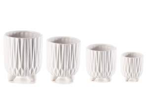 vente en gros ensemble de vases blancs élégants