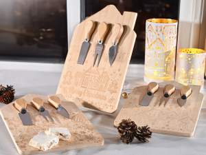 grossiste ensemble planche à découper fromage Noël