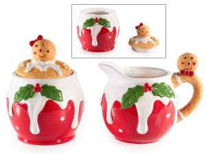 Ensemble pot à lait et pot à sucre de Noël