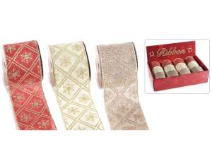 grossista nastri natale juta glitter oro