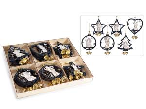 Decori stella legno espositore ingrosso