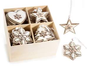 Grossista decori natale legno strass appendere