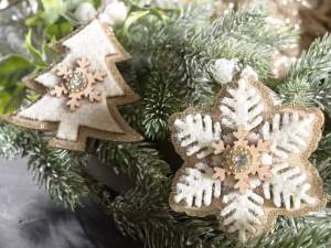 Grossista decori natale legno strass appendere