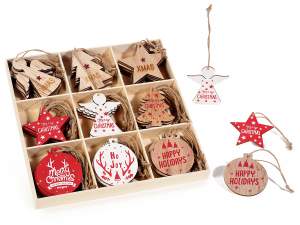 Grossista addobbi Natale legno appendere