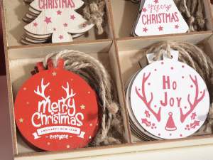 Grossista addobbi Natale legno appendere