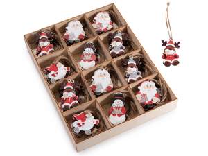 ingrosso addobbo legno babbo natale albero