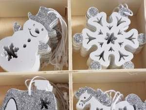Grossisti decori legno glitter appendere