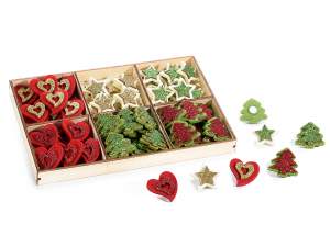 Ingrosso decori panno legno glitter