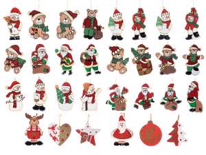Adornos navideños adornos de madera colgantes