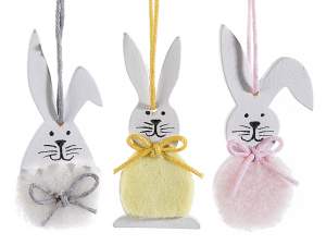 Grossiste de lapins en bois colorés
