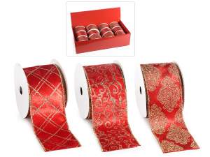 Cintas estampadas de terciopelo rojo al por mayor