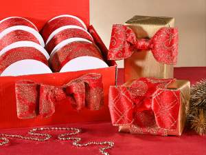 Cintas estampadas de terciopelo rojo al por mayor