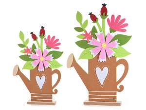 Habillage de fenêtre : fleurs artificielles et guirlandes