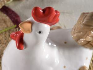 ingrosso gallina decorativa ceramica