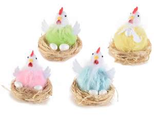 Ingrosso nido galline colorate