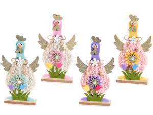 ingrosso galline decorative pasquali in legno