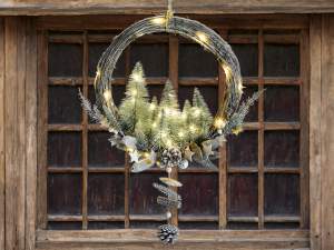 wholesale light garland with snow pine cones