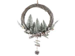 wholesale light garland with snow pine cones