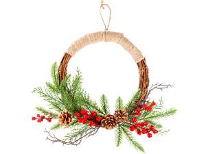 grossista ghirlanda bacche natale