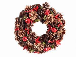 grossista ghirlanda bacche pigne natale