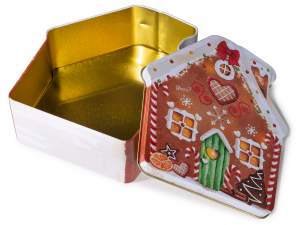 wholesale metal Christmas house gift box
