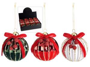 wholesale christmas glitter balls bows