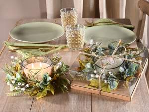 wholesale christmas candle with garland