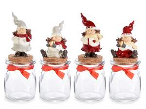 Wholesale Christmas jar with gnome decoration