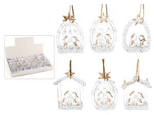 wholesaler of hanging glass nativity scene