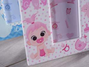 Wholesale pink baby girl birth photo frame