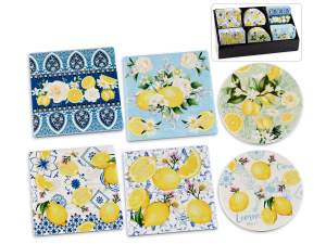 wholesale lemon citrus coasters