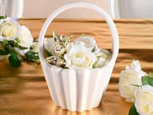 wholesale easter basket porcelain bunny gold