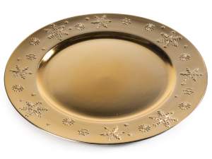 wholesale Christmas gold snowflake under plate