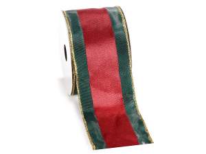 wholesale red green christmas ribbon