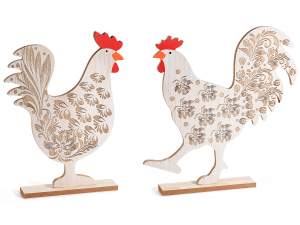 Vente en gros décoration de poule en bois