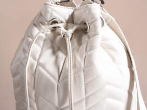 Grossista borse donna secchiello similpelle bianca