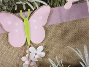 Grossista cestini juta farfalla decorativa