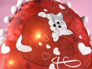 Grossista cuscini cuore gatto san valentini