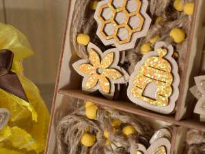 Grossista decorazioni api miele legno glitter