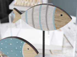Grossista decorazioni vetrine legno pesce