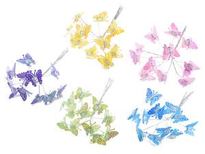 Grossista farfalle iridecenti gambo modellabile