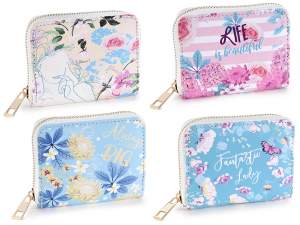 Portafoglio donna in similpelle con zip 