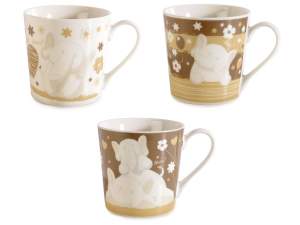 Tazza in porcellana con decoro elefantini