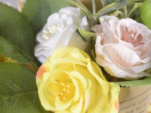 Grossiste boquet fleurs papier chiffon
