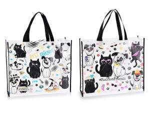 Grossiste de sacs à provisions avec imprimé chats