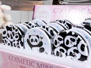 Grossiste miroirs de sac rond design panda