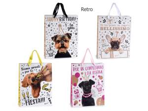 Grossiste sacs cadeaux en papier design chien