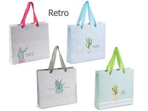 Grossiste sacs papier design cactus