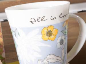 Grossiste tasses mug ceramique decoration fleurs