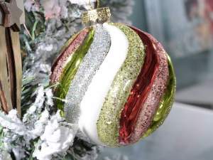 Grossistes boules de Noël en verre multicolore